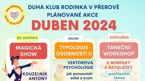 Plánované akce DUBEN 2024 - DUHA KLUB RODINKA