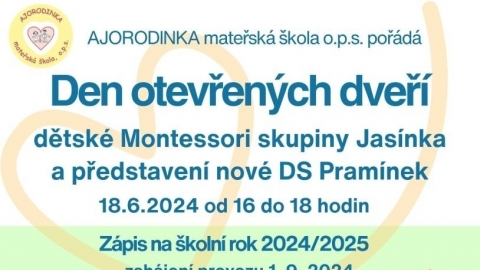 Den otevřených dveří  v DS JASÍNKA a představení nové DS Pramínek dne 18.6.2024 